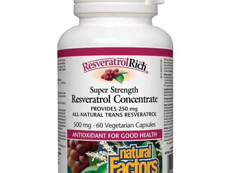 Natural Factors ResveratrolRich Resveratrol Concentrate Super Strength 500 mg (60 VCaps) Online