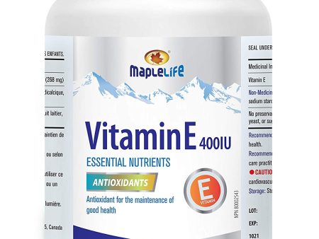 MapleLife Vitamin E 400IU (100 Softgels) Hot on Sale