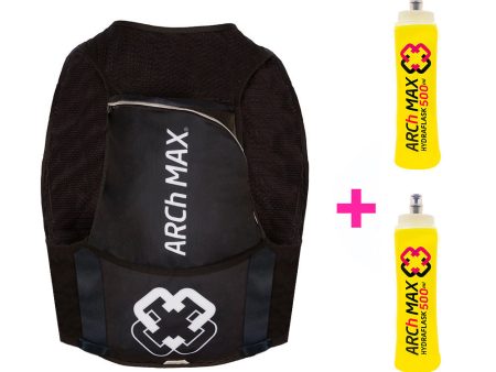 ARCh MAX Hydration Vest 12L Unisex Black + 2 Hydraflask 500ml on Sale