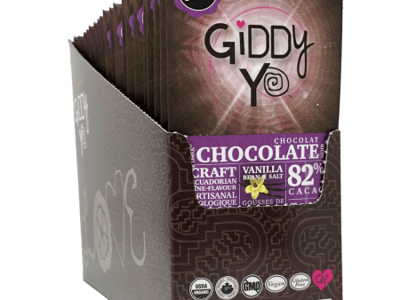 Bridgitte s Giddy Yo 82% Cacao Dark Chocolate Bars - Vanilla Salt For Sale