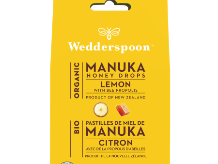 Wedderspoon Organic Manuka Honey Drops - Lemon with Bee Propolis (120 g) Fashion