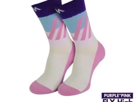 Motive Sock Speed Performance Fly-High Crew Purple Pink Supply