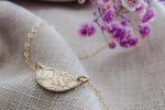 Birth Flower Necklace - Luna Mini Half Moon Cheap