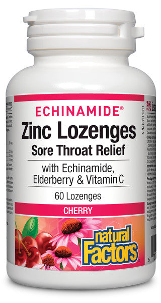 Natural Factors Zinc Lozenges with Echinamide, Elderberry & Vitamin C - Cherry (60 Lozenges) Cheap