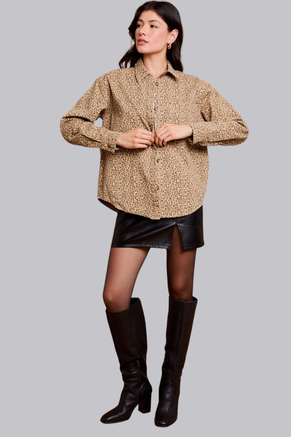 Nellie Leopard Twill Shirt Cheap