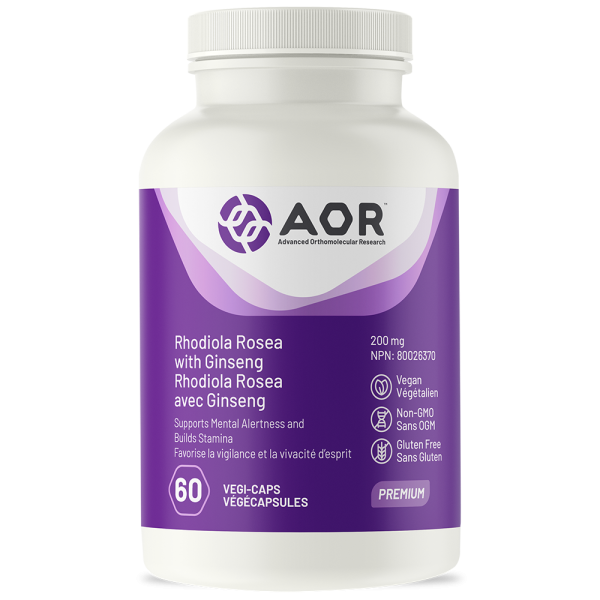 AOR Rhodiola Rosea with Ginseng 200 mg (60 VCaps) For Sale