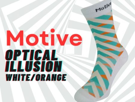 Motive Sock Sport Performance Illusion Crew - White Orange Discount