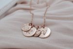 Birth Flower Personalized Discs Necklace - Disc Duo Fashion