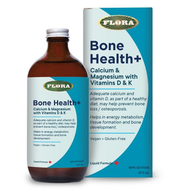 Flora Bone Health+ Calcium & Magnesium with Vitamins D & K Liquid Formula on Sale