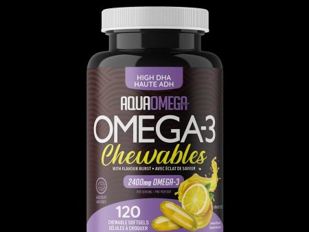 AquaOmega Omega-3 Chewables High DHA 2400 mg - Lemon (120 Chewable Softgels) Online now