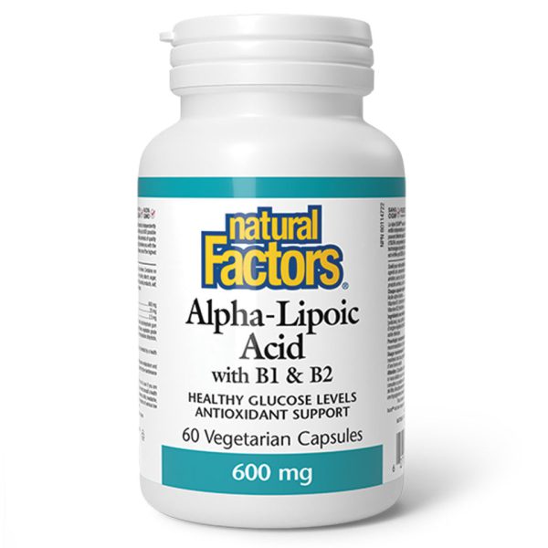 Natural Factors Alpha-Lipoic Acid with B1 & B2 600 mg (60 VCaps) Online Hot Sale