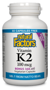 Natural Factors Vitamin K2 100 mcg BONUS SIZE (360 VCaps) on Sale