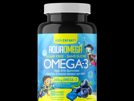 AquaOmega Kids Omega-3 Sugar Free High EPA 260 mg - Blueberry (60 Gummies) Sale