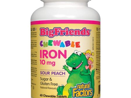 Natural Factors Big Friends Chewable Iron 10 mg - Sour Peach (60 Tablets) on Sale