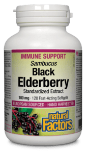 Natural Factors Sambucus Black Elderberry 100 mg (120 Softgels) For Sale