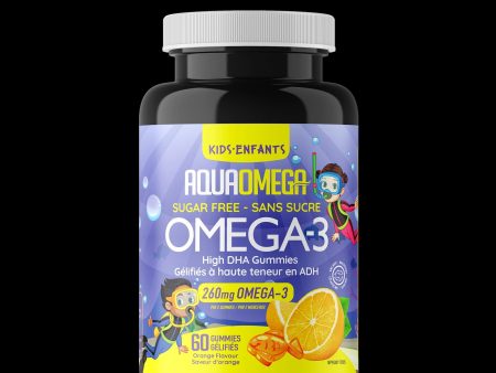 AquaOmega Kids Omega-3 Sugar Free High DHA 260 mg - Orange (60 Gummies) Supply