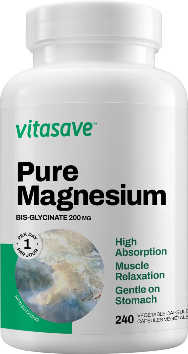 Vitasave Magnesium Bisglycinate 200 mg (240 Capsules) Hot on Sale