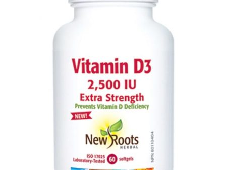 New Roots Vitamin D3 2500 IU Extra Strength (Softgels) Hot on Sale