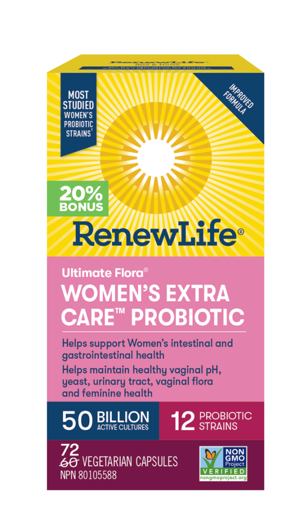 Renew Life Women s Extra Care Probiotic 50 Billion BONUS SIZE - Shelf Stable (72 VCaps) For Cheap