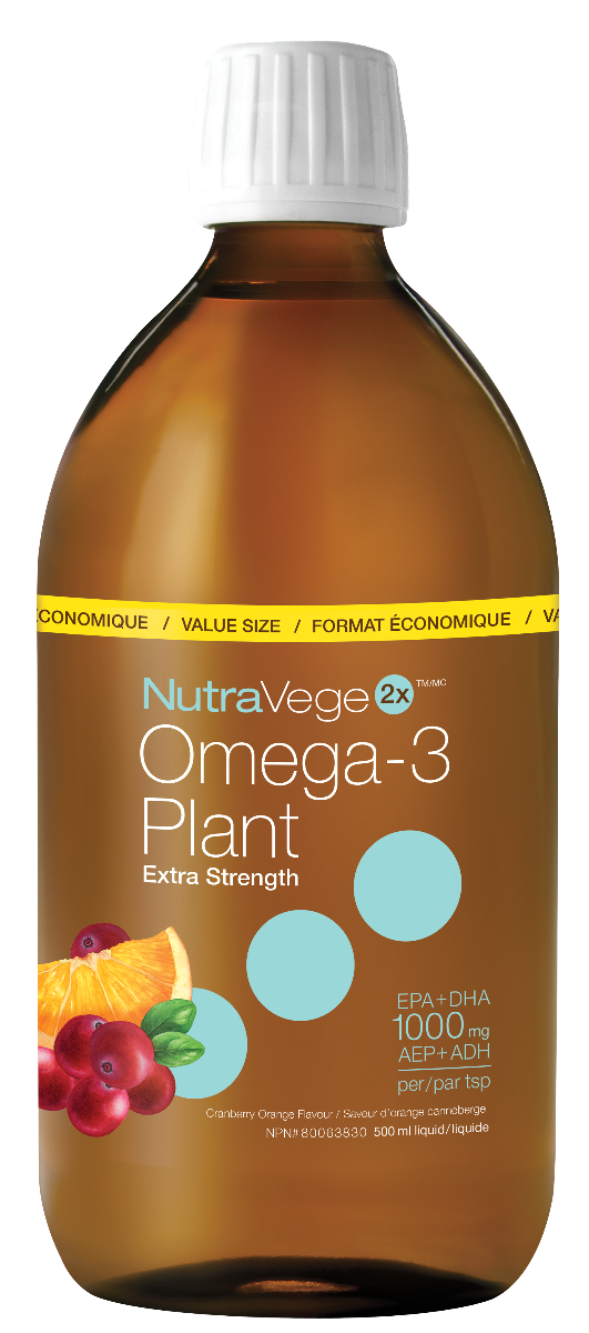 NutraVege2x Omega-3 Plant Extra Strength 1000 mg - Cranberry Orange For Discount