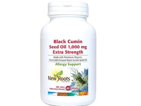 New Roots Black Cumin Seed Oil 1000 mg Extra Strength (60 Softgels) Online Hot Sale