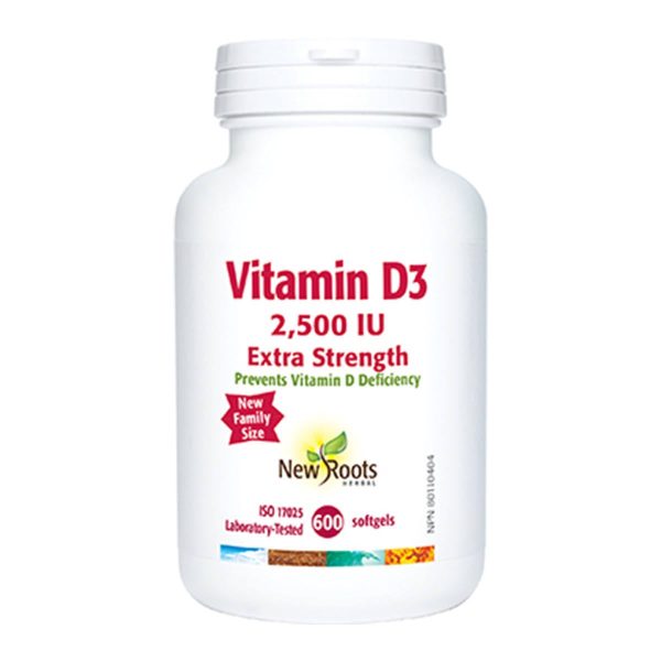 New Roots Vitamin D3 2500 IU Extra Strength (Softgels) Hot on Sale