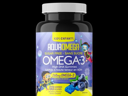 AquaOmega Kids Omega-3 Sugar Free High DHA 260 mg - Blueberry (60 Gummies) Fashion