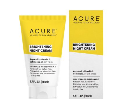 Acure Brightening Night Cream - Argan Oil, Chlorella & Echinacea (50 mL) Online Hot Sale