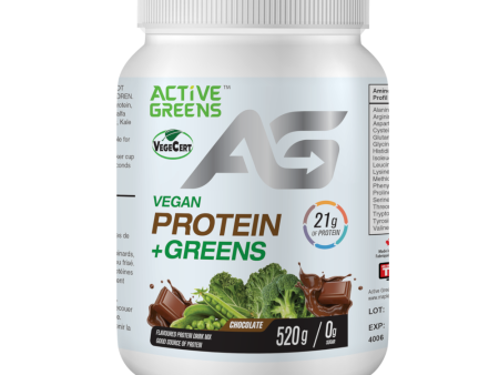 Active Greens Vegan Protein + Greens - Chocolate (520 g) Online now