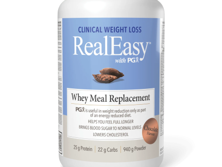 Natural Factors RealEasy With PGX Vegan Meal Replacement Powder - Chocolate (940 g) Supply