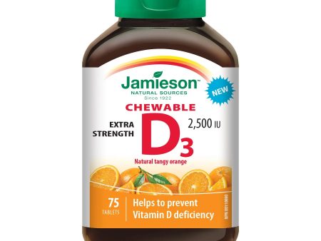 Jamieson Chewable Vitamin D3 2500 IU Extra Strength (75 Tablets) Hot on Sale