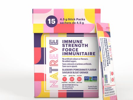 Natreve Immune-Strength Dietary Supplement 4.5 g - Blueberry Pomegranate (Box of 15) Online now