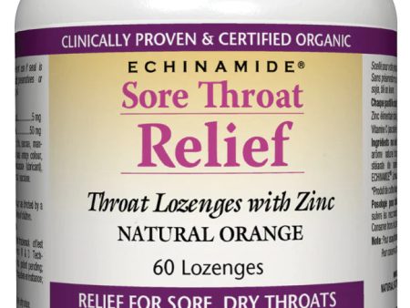 Natural Factors Sore Throat Relief with Zinc - Natural Orange (60 Lozenges) Hot on Sale