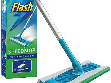 Flash Speedmop Starter Kit  1 Speed mop with 12 Mopping Cloths Refills Discount