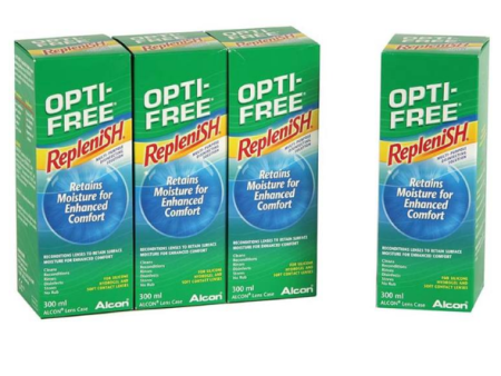 Opti-Free Replenish Multi-Purpose Disinfecting Solution, 4 x 300ml (6 Months Supply) Online Hot Sale