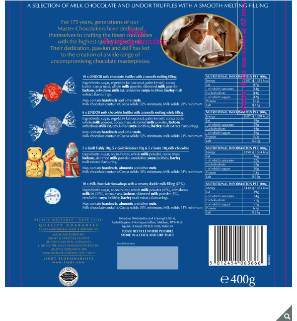 Lindt Festive Milk Chocolate Selection Bag 400g - Brand New Online Sale