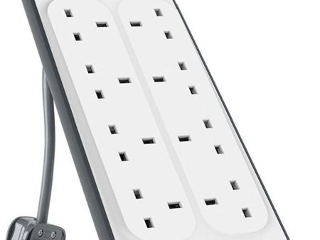 Belkin 8 Way 2 m Surge Protection Extension Lead Strip with 2 x 2.4 A Shared USB Charging Plug on Sale